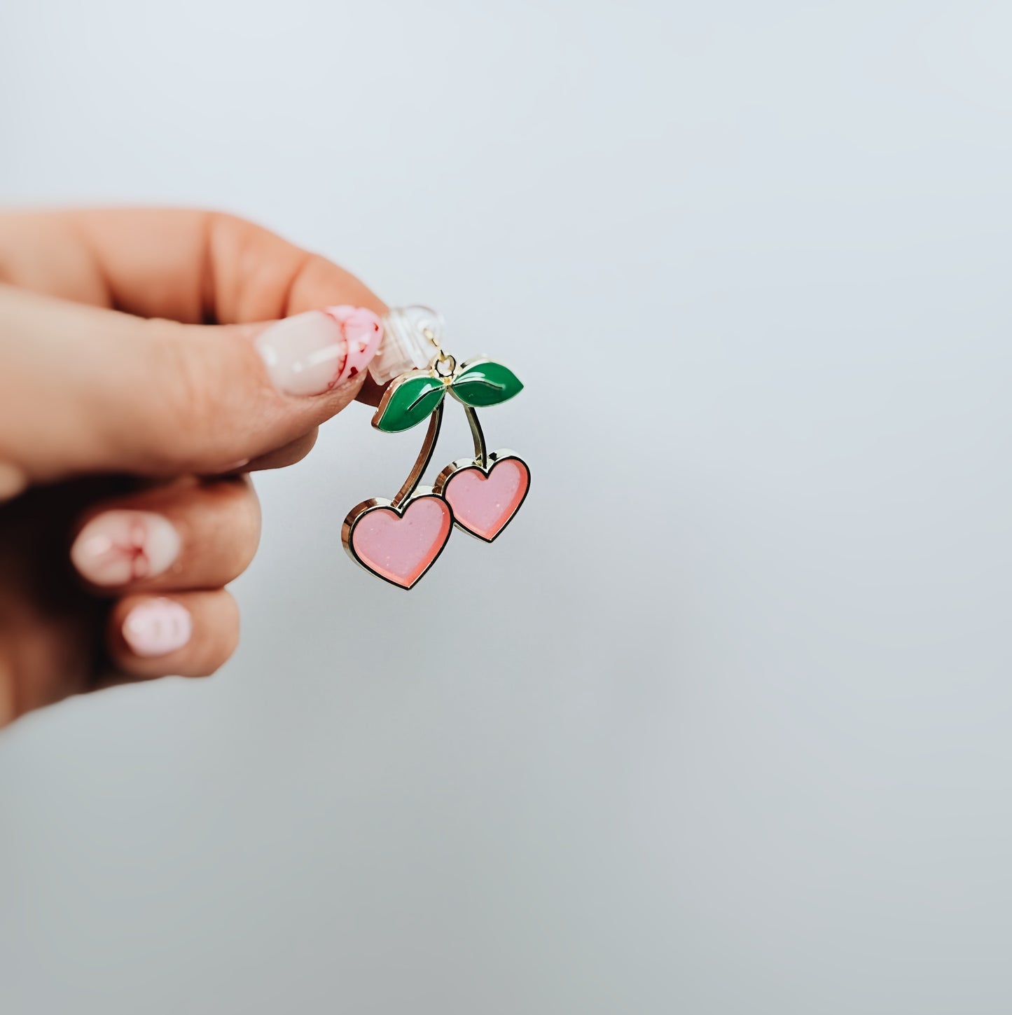 pink cherry hearts • Charm