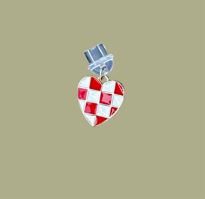 checkered heart • Charm