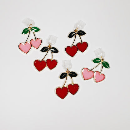 pink cherry hearts • Charm