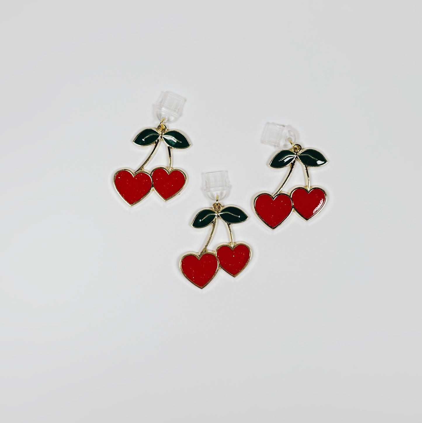 red cherry hearts • Charm