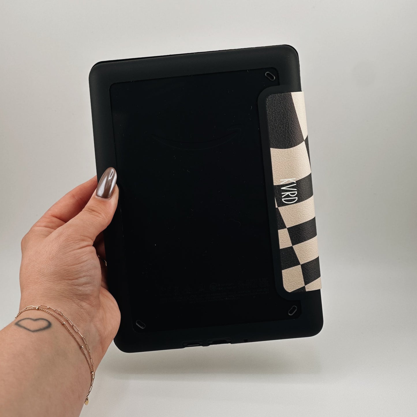 cozy grid • clear back Kindle case