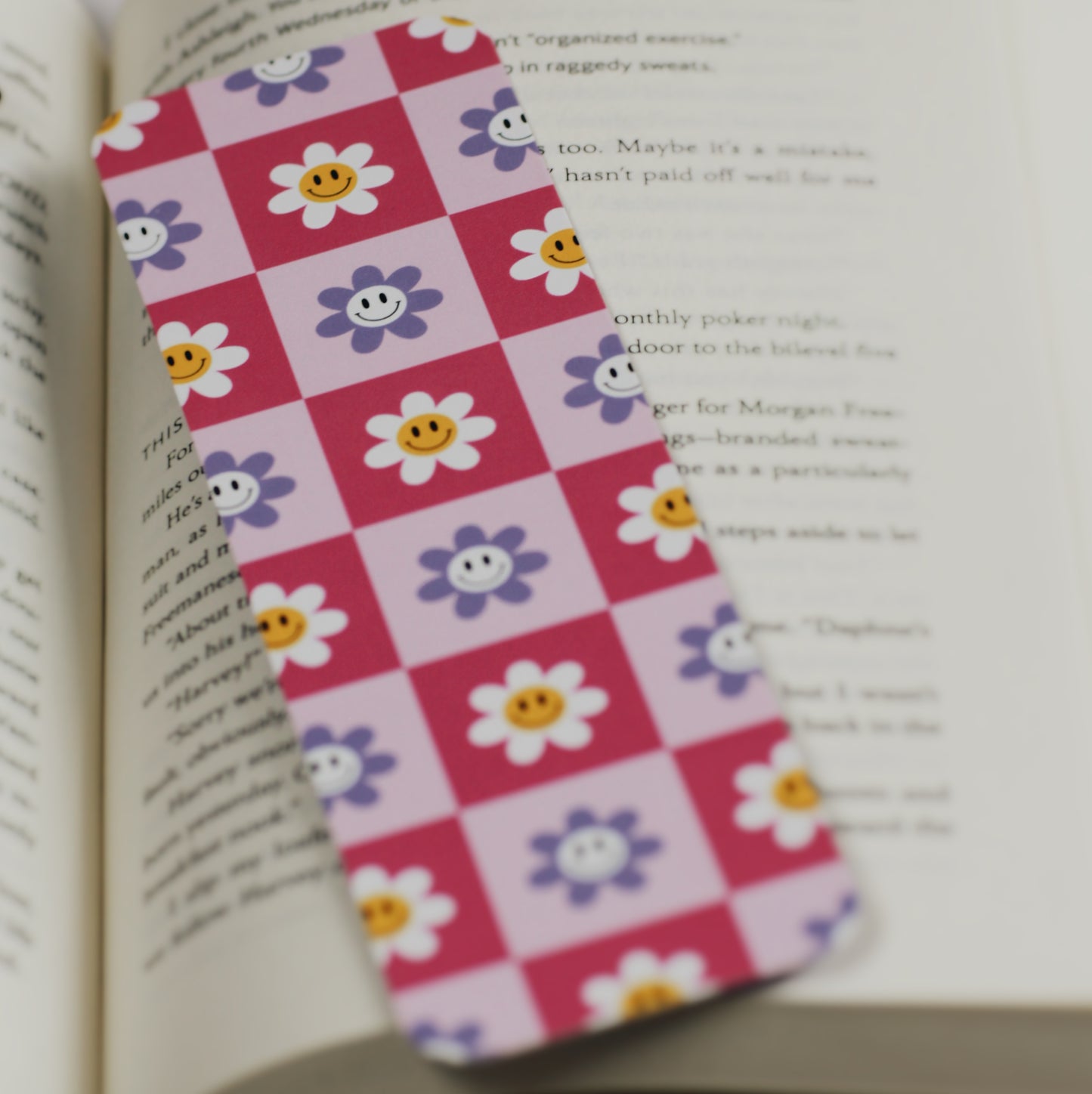 retro smiley (pink & purple) • Bookmark
