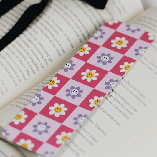 retro smiley (pink & purple) • Bookmark