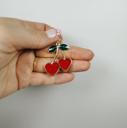 red cherry hearts • Charm